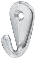 Coat Hook, zinc, matt nickel, 18mm x 40mm x 40mm