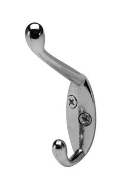 Coat Hook, zinc, chrome, polished, 18mm x 56mm x 88mm