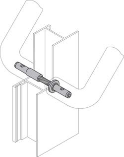 Fastener, back-to-back, 50-60mm door thickness