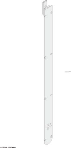 Flush Bolt, brass, PVD Brass, for inward opening, 450mm