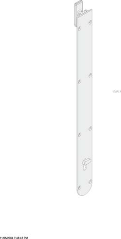 Flush Bolt, brass, PVD Brass, for inward opening, 600mm