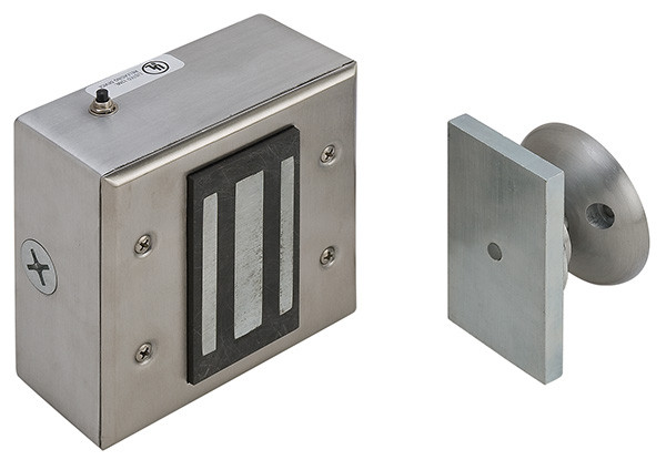 Electro-Magnetic Door Holder, Surface Wall Mounted, Strong, Steel and Zinc, Aluminum Painted