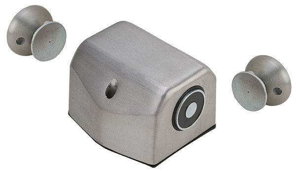 Electro-Magnetic Door Holder, Floor Mounted, Double Sided, Steel and Zinc, Aluminum Painted