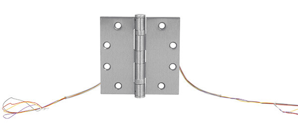 Full Mortise 5-Knuckle Hinge, electrified, standard weight, steel, polished chrome