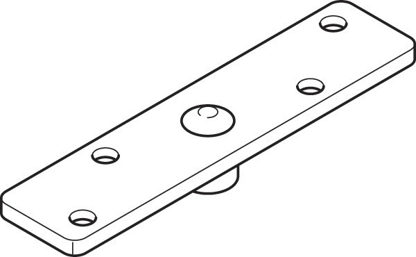 Bottom Guide for wood doors, stainless steel with brass roller