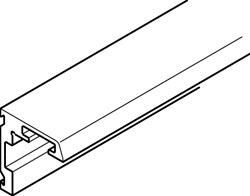 Angle Profile, for HAWA Junior 40 glass, aluminum, anodized, 6.0 meters
