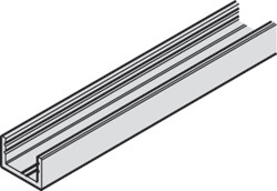 Bottom/Wall Profile, pre-drilled, stainless steel, 4.0 meters
