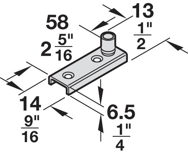 Slido Classic 160 floor guide roller, galvanized steel
