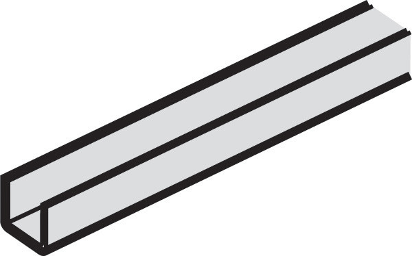 Slido Classic 160 U-shaped guide track, aluminum, bright finish