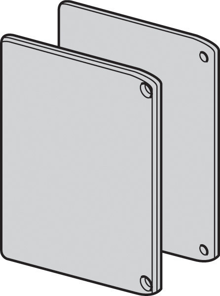 Slido Classic End Cap set, for running track 2 and fascia c, plastic, silver finish