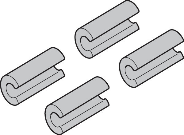 Slido Classic Fixing Clip set, 4 pieces, for wall track 11 and fascia e, plastic