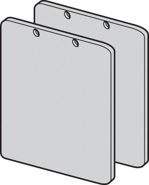 Slido Classic End Cap set, for wall track 11 and fascia e, plastic, silver finish