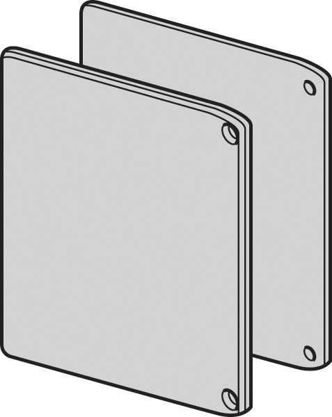Slido Classic End Cap set, for running track 1 and fascia d, plastic, silver finish