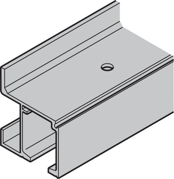 Slido Classic Single Running track, aluminum, silver, 2 meters