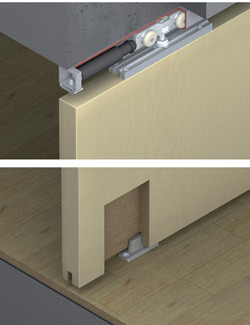 ALU 40 Sliding Door Fitting Set with spring bumper
