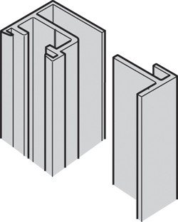 Wall Profile Set with support profile, aluminum anodized, 3.5 meters