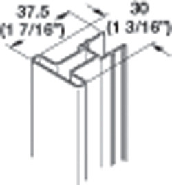 Eku Vertical Door Hndle Profile, 3.0 meters