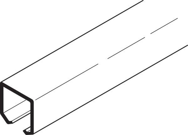 Upper Track for Straightaway 100, 30 x 30mm, predrilled, stainless steel, 2.1meters in length