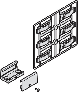 Floor Guide Element, 2-piece, aluminum, stainless steel color