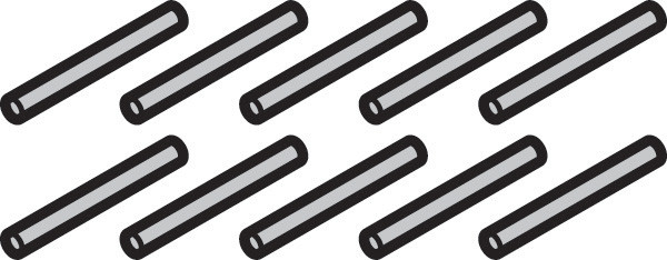 Slido Classic Threaded Safety Pin, aluminum, silver, set (10 pieces)