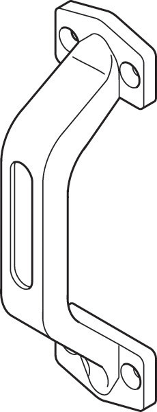 Bow Handle for Straightaway, center to center 160mm, zinc plated, cast iron