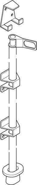 Lockable drop bolt and socket, zinc plated, steel
