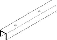 Bottom Guide Channel, pre-drilled, stainless steel, 3.0 meters