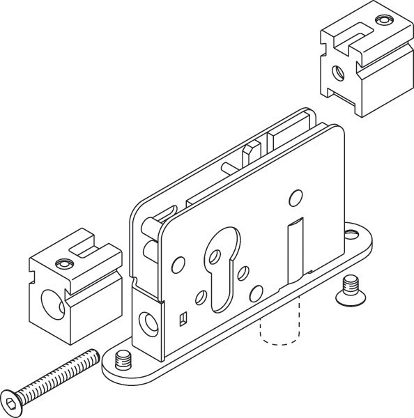 Deadbolt lock for profile cylinder, 17mm