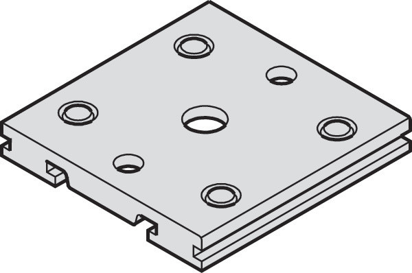HAWA Aperto 60 mounting plate for 2X single track