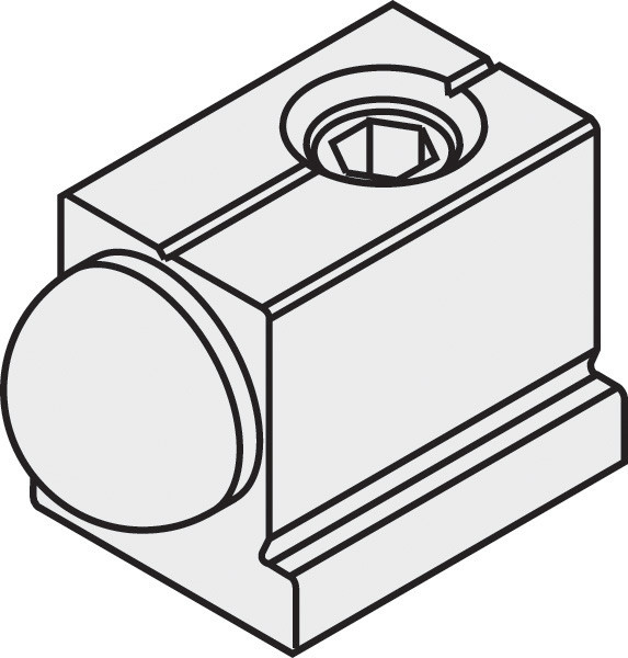 Aperto Stopper, for bottom guide channel, 16 x 16 mm