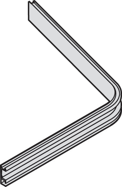 Aperto Single 75 degree Curved Track, inner, aluminum, anodized, 580 mm