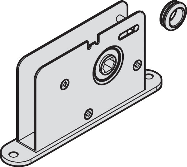 HAWA Aperto 60 single bolt lock, square socket, clip-on escutcheon, 9mm bolt