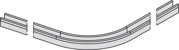 Aperto 75 degree Curved Bottom Channel Guide, aluminum, anodized, 500 mm