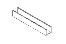 Lower Guide Channel, aluminum, dark bronze, anodized, 6.0 meters