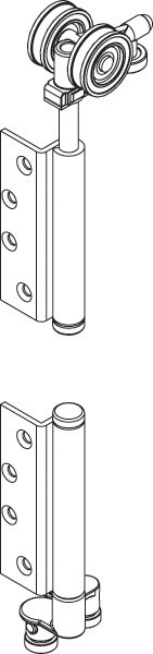 End Hanger Set, non-mortise, stainless steel, pvd brass, 100 kilograms
