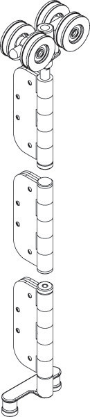 Intermediate Hanger Set, mortise, stainless steel, polished
