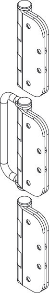 Hinge Set, standard with handle, mortise, stainless steel, pvd brass