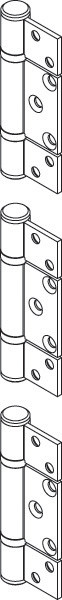 Hinge Set, standard, non-mortise, stainless steel, pvd brass