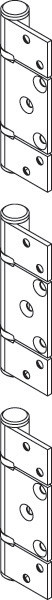 Hinge Set, offset, non-mortise, stainless steel, pvd brass