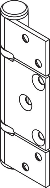Hinge Set, offset with handle, non-mortise, stainless steel, pvd rustic black