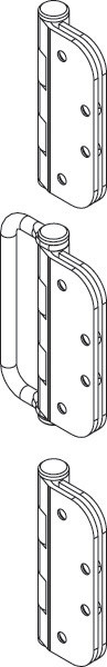 Hinge Set, off-set with handle, mortise, stainless steel, pvd brass