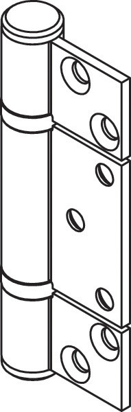 Hinge, standard, non-mortise, stainless steel, polished