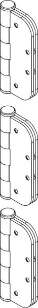 Hinge Set, standard, mortise, stainless steel, pvd rustic black