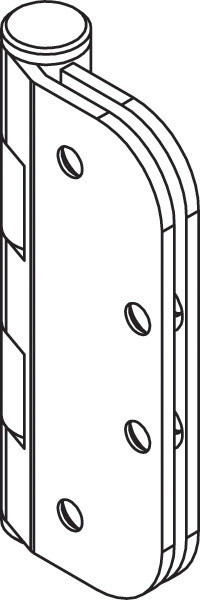Hinge off-set, mortise, stainless steel, pvd brass