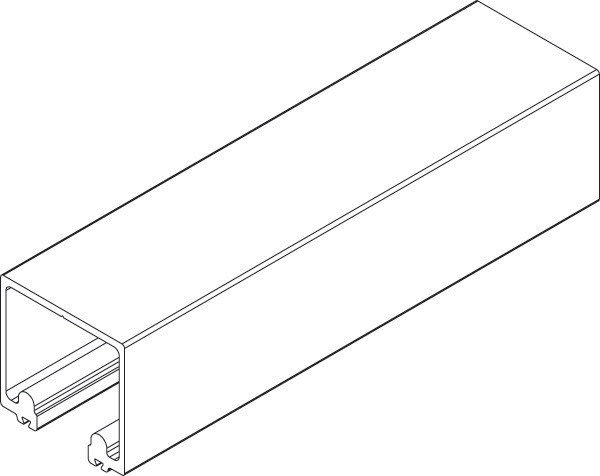 Upper Track, aluminum, dark brown, anodized, 6.0 meters