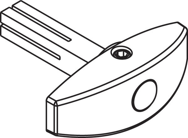 Thumb Turn for door thicknesses of 41-57mm, steel, chrome plated
