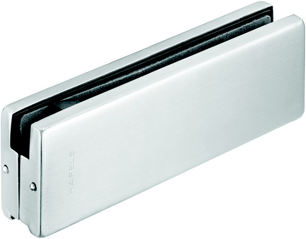 Bottom Glass Door Patch Fitting, for 10-12.7mm thick glass, matte stainless steel cover, 162 x 51mm