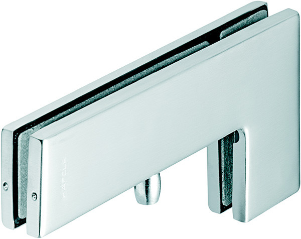Sidelite / Transom Door Patch fitting with pivot, for 10-12.7mm thick glass, matte stainless steel cover, 218 x 106mm