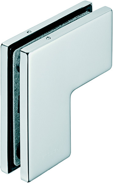 Sidelite / Transom Connection Patch fitting, for 10-12.7mm thick glass, matte stainless steel cover, 106 x 106mm