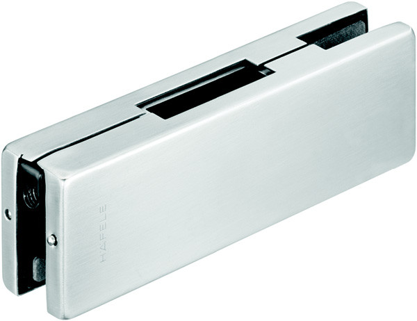 Top Door Patch Strike, for 10-12.7mm thick glass, matte stainless steel cover, 162 x 51mm